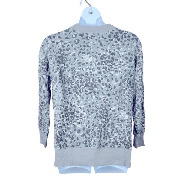Aerie Oversized Desert Grey Leopard Fleece Pullover Size Small NWT - Picture 10 of 16